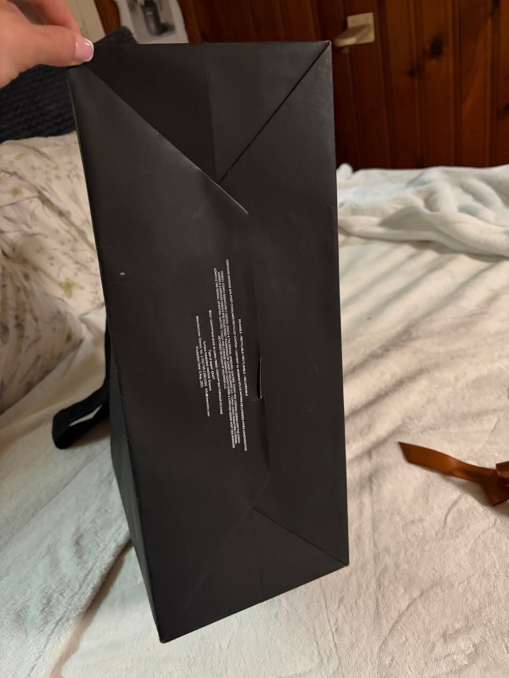 Coach Black Shopper Tote with White Logo & bow - Picture 7 of 10